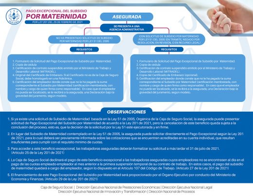 Beneficio Del Pago Excepcional Del Subsidio Por Maternidad – Caja De ...